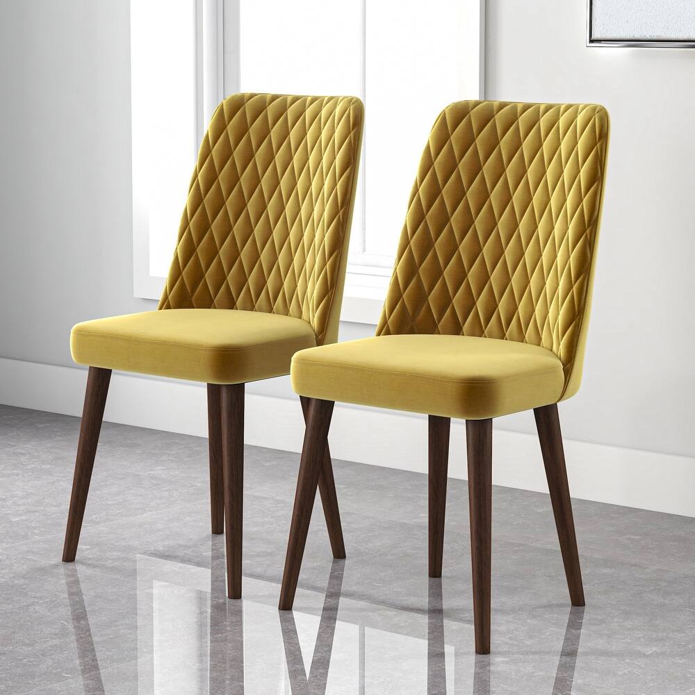 GDFStudio - Katie Mid-Century Modern Velvet Upholstery Dining Chair Set with High-Density Foam Cushions, Set of 2 - 20"