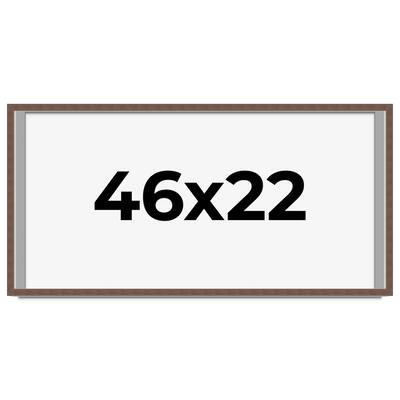 46x22 Shadow Box Frame Brown | 1.125 inches Deep Real Wood Rustic