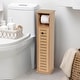 preview thumbnail 1 of 41, Toilet Paper Storage Cabinet with Dispenser Toilet Organizer - 7.2'L x 7.2"W x 29.9"H Trinidad Brown