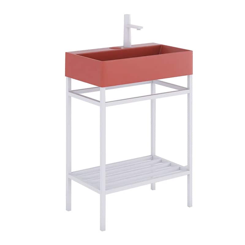 24" Freestanding Bathroom Vanity with Ceramic Sink - 23.62'' x13.98'' x 33.46''