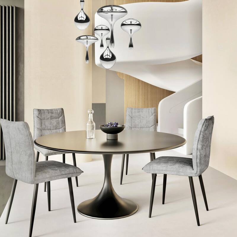 Velvet Dining Chairs (Set of 2) - Stain-Resistant, Iron Frame
