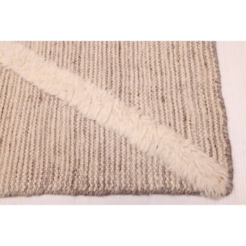 ECARPETGALLERY Hand-knotted Looma Taupe Wool Rug - 7'8 x 10'1