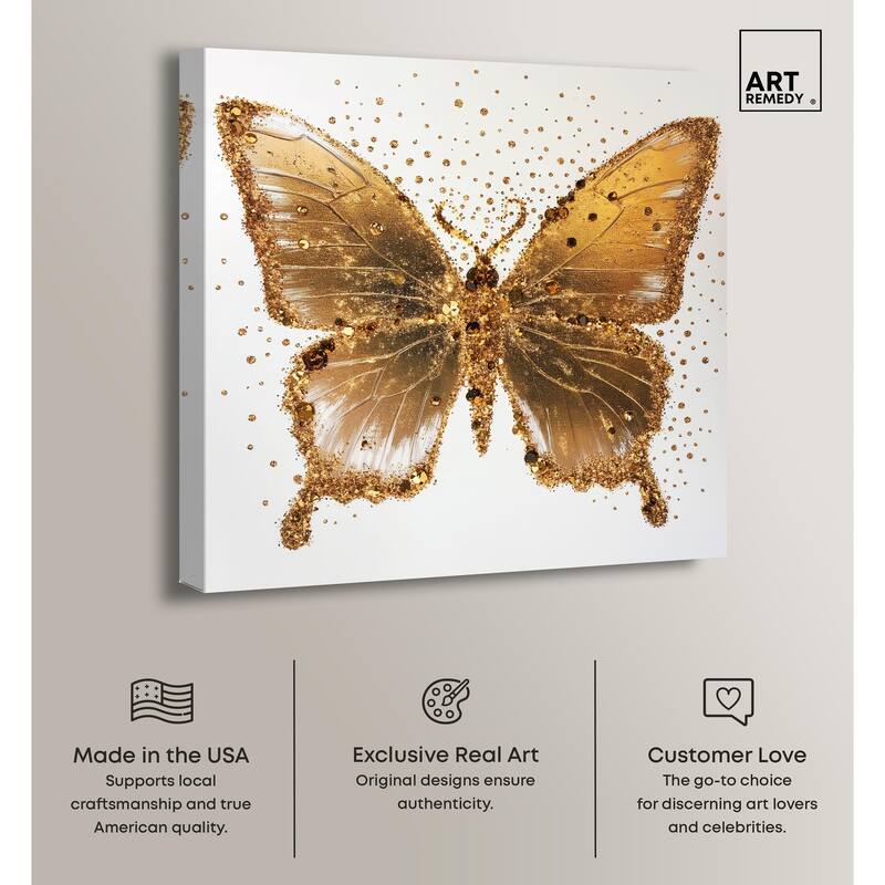 Lemon Glow Wings Canvas by Art Remedy, Gallery Wrapped