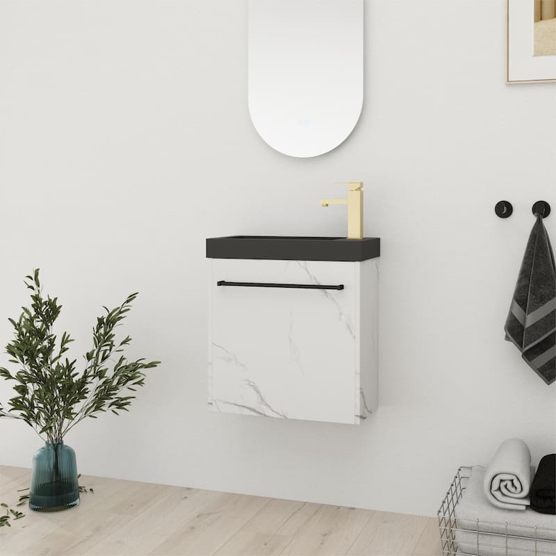 Bathroom Vanity With Sink In 20 Inch, Floating Bathroom Vanity With Soft Close Door