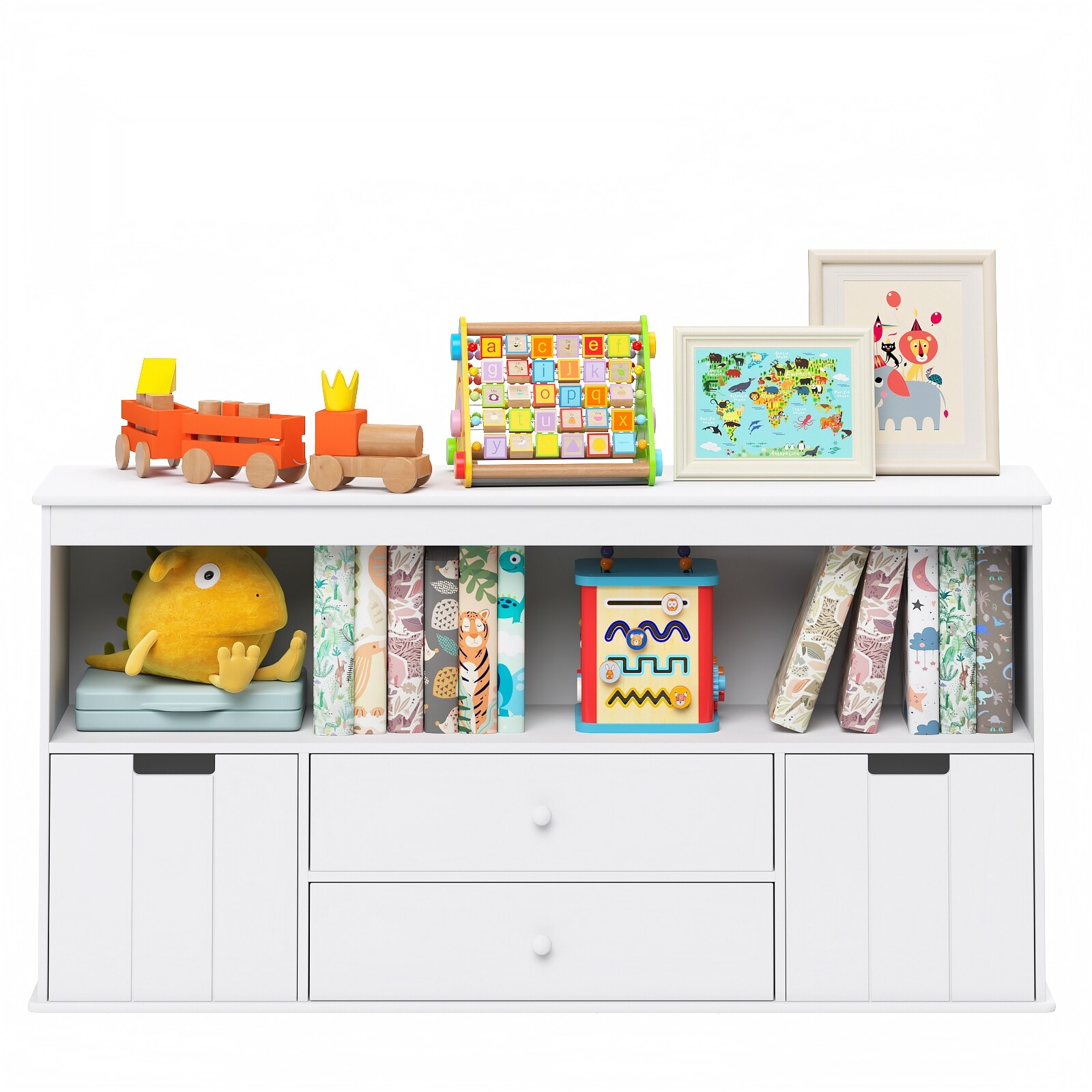 Childrens toy box top bookcase