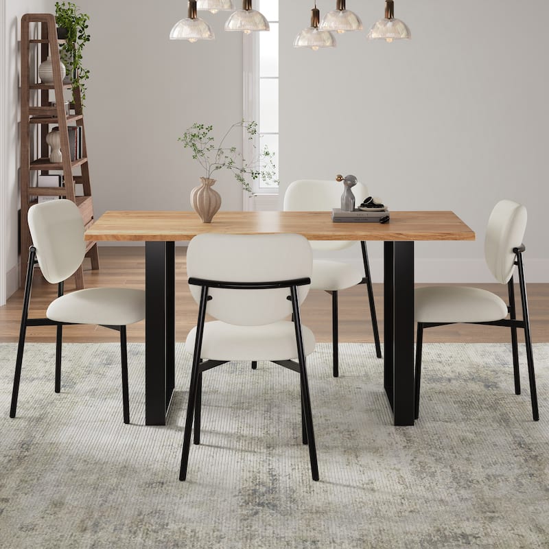 Dining Chairs Set of 2, Parsons Chair Upholstered Chair with Metal Legs