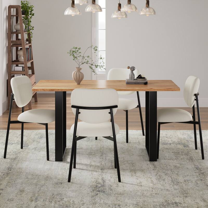 Upholstered Dining Chairs With Metal Legs (Set of 2)
