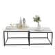 preview thumbnail 3 of 14, Square Sintered Stone top Nesting Coffee Table (Set of 2) - 27.5" x 18.9"