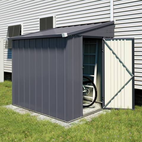 VEIKOUS Outdoor Storage Shed with lean-to Roof for Backyard