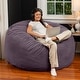 preview thumbnail 5 of 37, Jaxx Basics 5 Foot Large Adult Bean Bag Chair, Oversized with Filler Lush Velvet Purple - Large