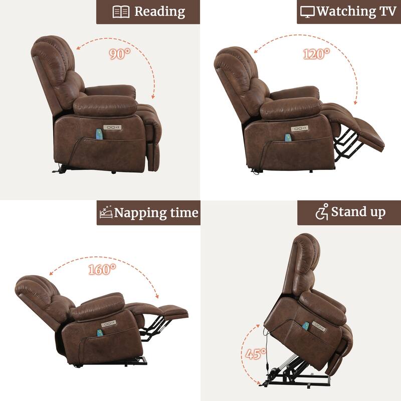Set of 2 Power Lift Recliner with Heat and Massage
