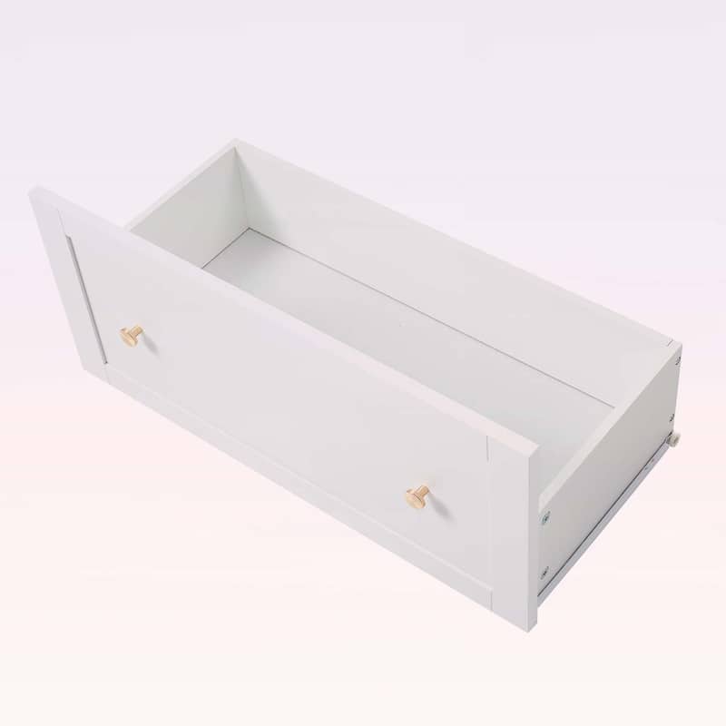 Freestanding Tall Bathroom Cabinet with 2 Adjustable Shelves,3 Drawers,Soft Close Glass Doors