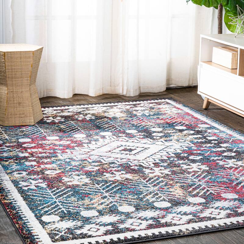 JONATHAN Y Palmette Distressed Kilim Area Rug