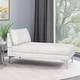 preview thumbnail 24 of 31, Beamon Contemporary Fabric Chaise Lounge by Christopher Knight Home - 69.00" L x 29.00" W x 30.00" H Ivory + Silver
