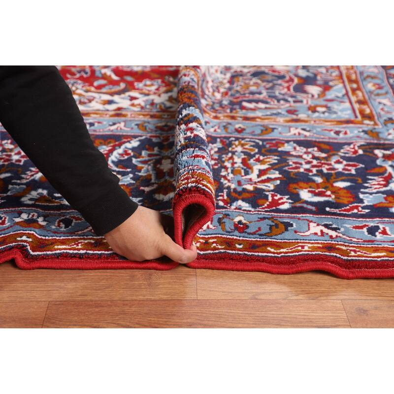 Traditional Red Kashan Turkish Area Rug Oriental Machine-Made Carpet - 9'9" x 12'11"