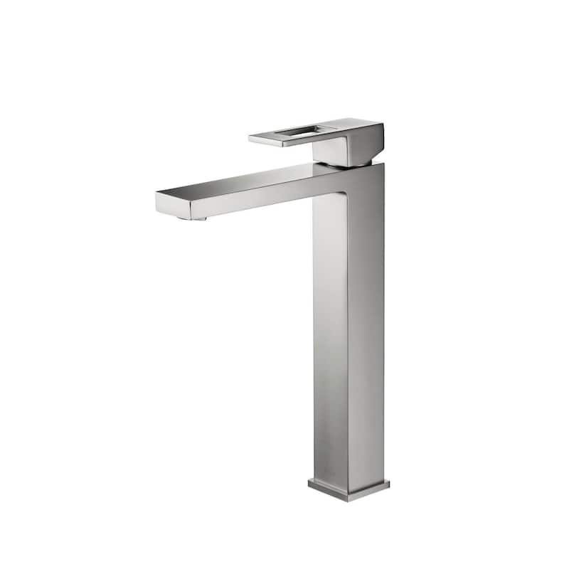 Lead Free Solid Brass Single Handle Bathroom Vanity Sink Faucet with Water Hose - Brushed Nickel