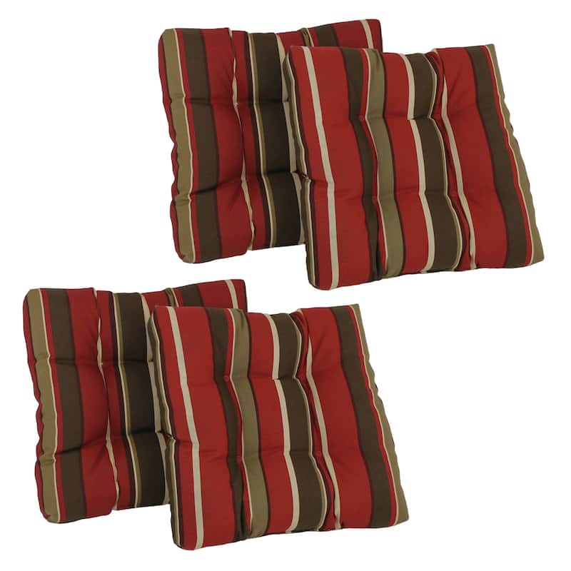 19-inch Square Tufted Indoor/Outdoor Chair Cushions (Set of 4) - Montserrat Sangria