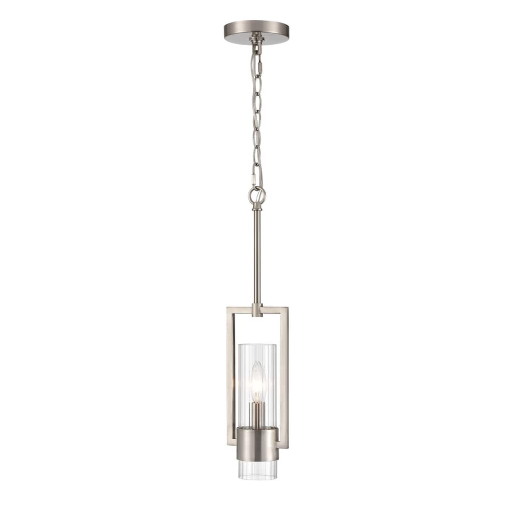 Millennium Lighting Caberton 1 Light Pendant in Brushed Nickel with Clear Beveled Glass Shades