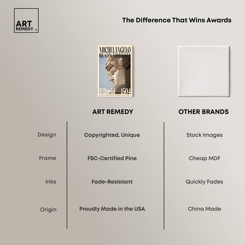 David in Marble Canvas by Art Remedy, Gallery Wrapped