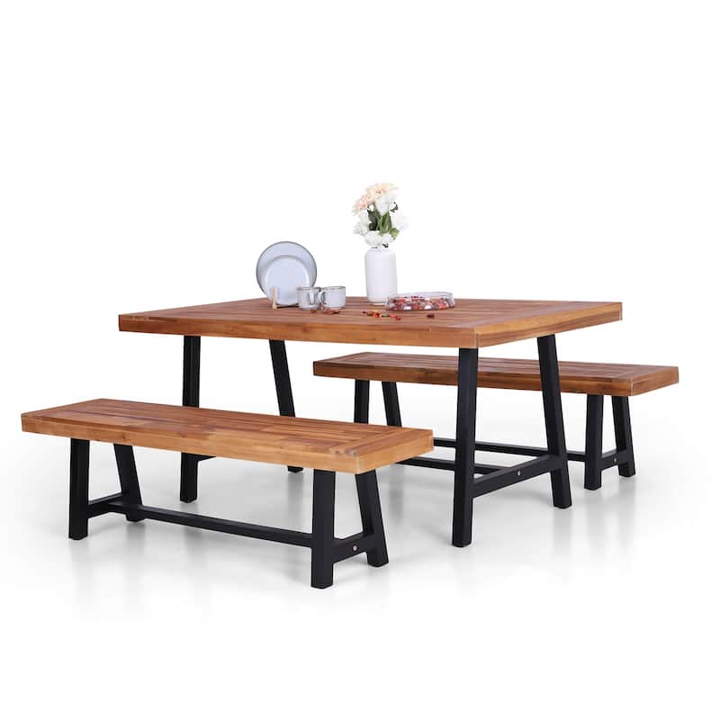3-piece Acacia Wood Dining Set