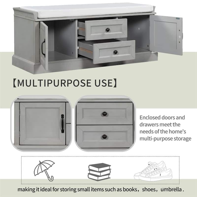 Merax Storage Bench with Removable Cushion