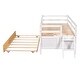 preview thumbnail 16 of 14, White Twin Size Solid Wood Low Loft Bed with Safety Fence