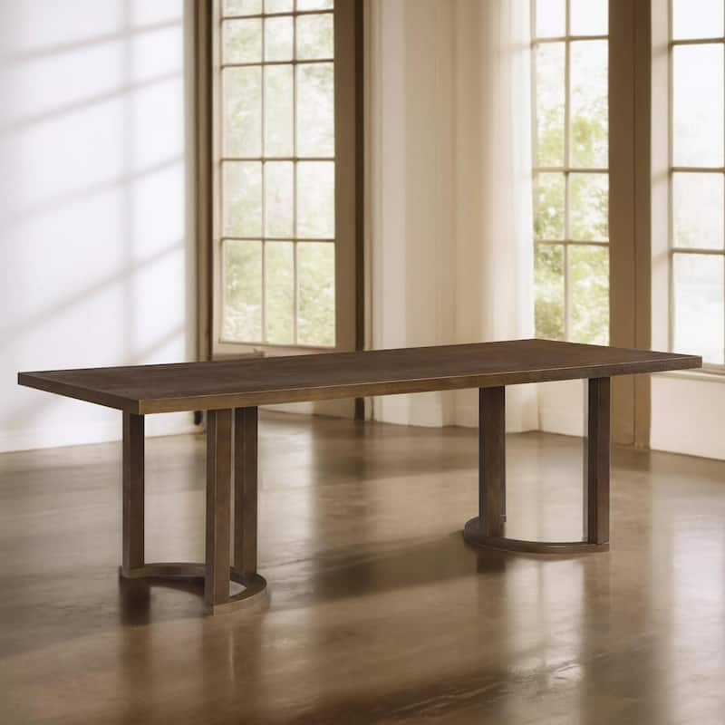 Kenneth Modern 95-Inch Dining Table with U-Shaped Trestle Base by Christopher Knight Home - Walnut