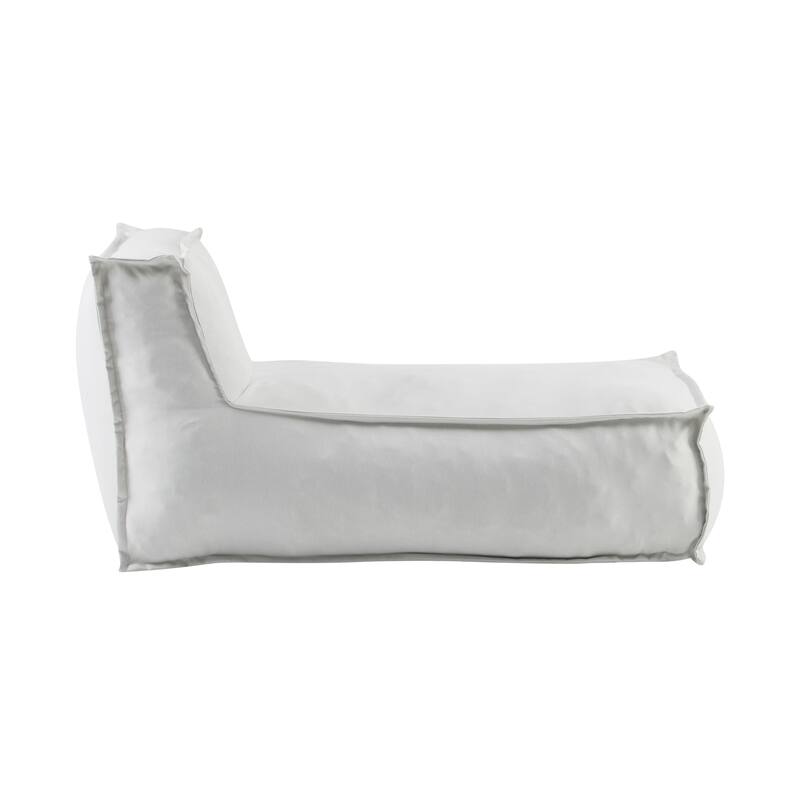 Roomfitters Ramona Outdoor Bean Bag Lounge Chair with Water Resistant Fabric, Light Grey