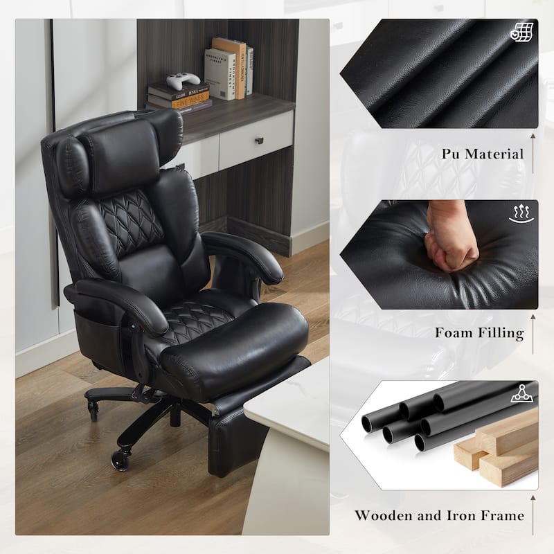 Large Computer Desk Chair,360 Swivel Office Chair With High Back,400 Lbs