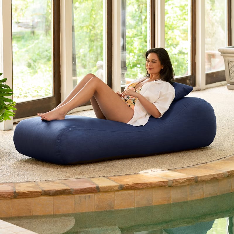 Jaxx Arlo Outdoor Bean Bag Lounge with Pillow - Navy