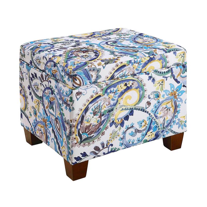 Convenience Concepts Madison Storage Ottoman - Paisley Fabric