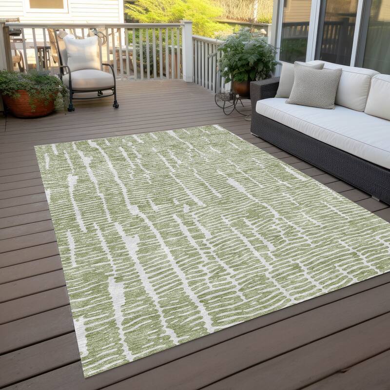 Machine Washable Indoor/ Outdoor Chantille Modern Abstract Rug