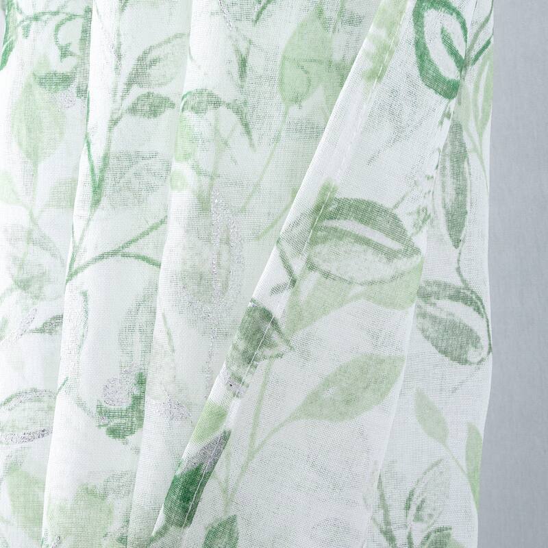 Taylor Leaves Metallic Window Curtain 84" or 95"
