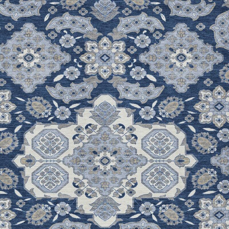 HomeRoots Medallion Traditional Rectangle Outdoor Rug