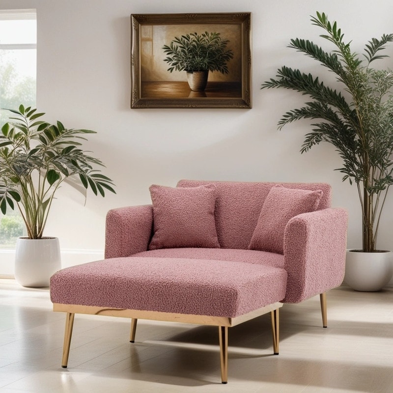 Fantastic Style Chaise Lounge Chair Brush Pink