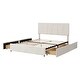 preview thumbnail 18 of 22, Modern & Simple Style Queen Size Upholstery Wood Platform Bed with Four Drawers,Adjustable Headboard