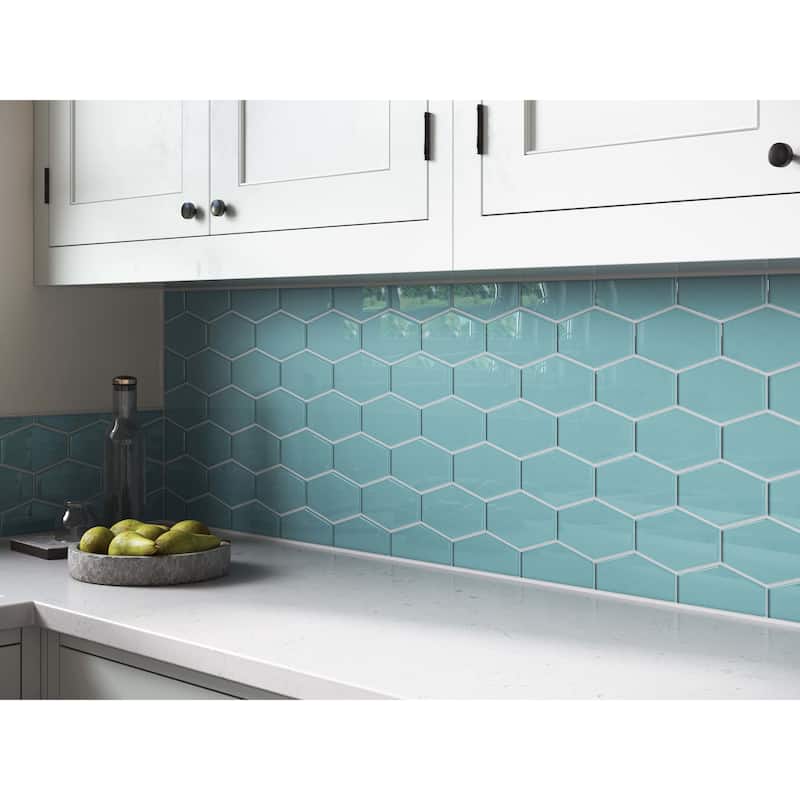 Cruz Bay Studio MKT2871 Long Hex - 11" x 11" Geometric Wall Tile -