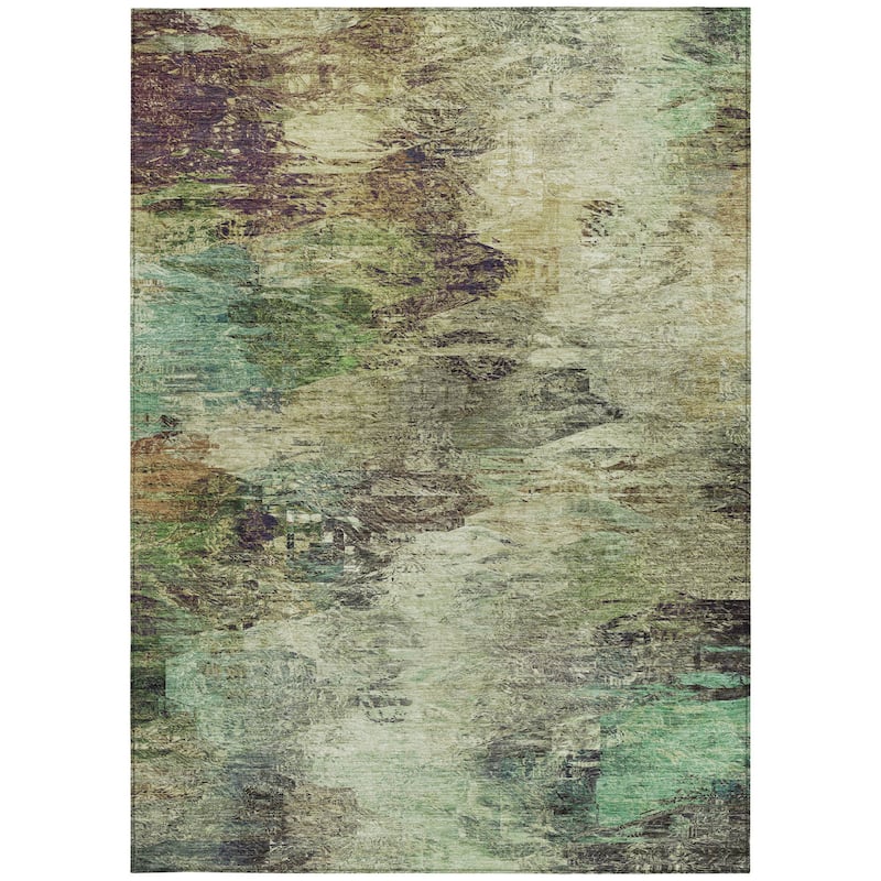 HomeRoots Abstract Transitional Rectangle Outdoor Rug