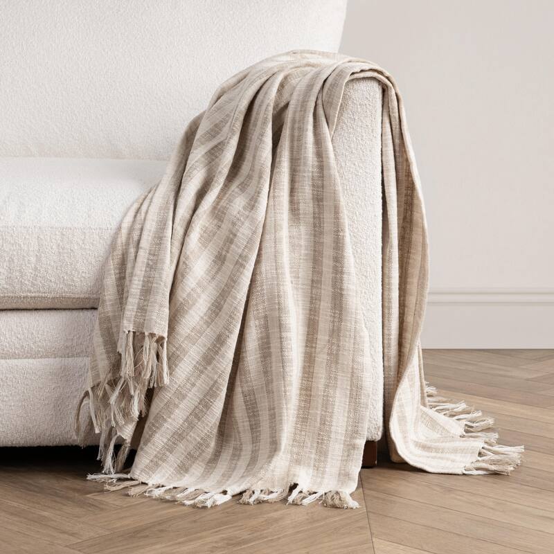 Villa by Classic Home Linna 100% Cotton 50x70 Throw Blanket Blanket - Ivory