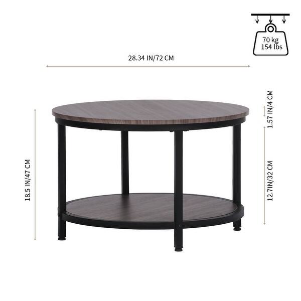 Round Coffee Table with Storage Shelf - Bed Bath & Beyond - 36538496