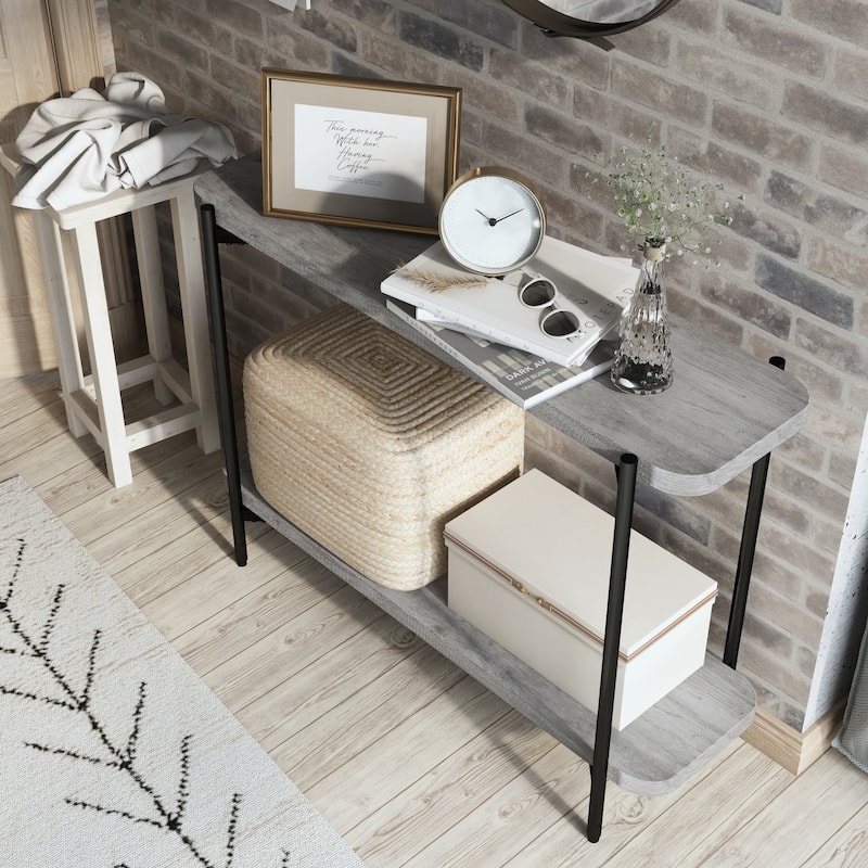 Gorstan Industrial Grey 42-inch Steel 1-Shelf Sofa Table by Furniture of America