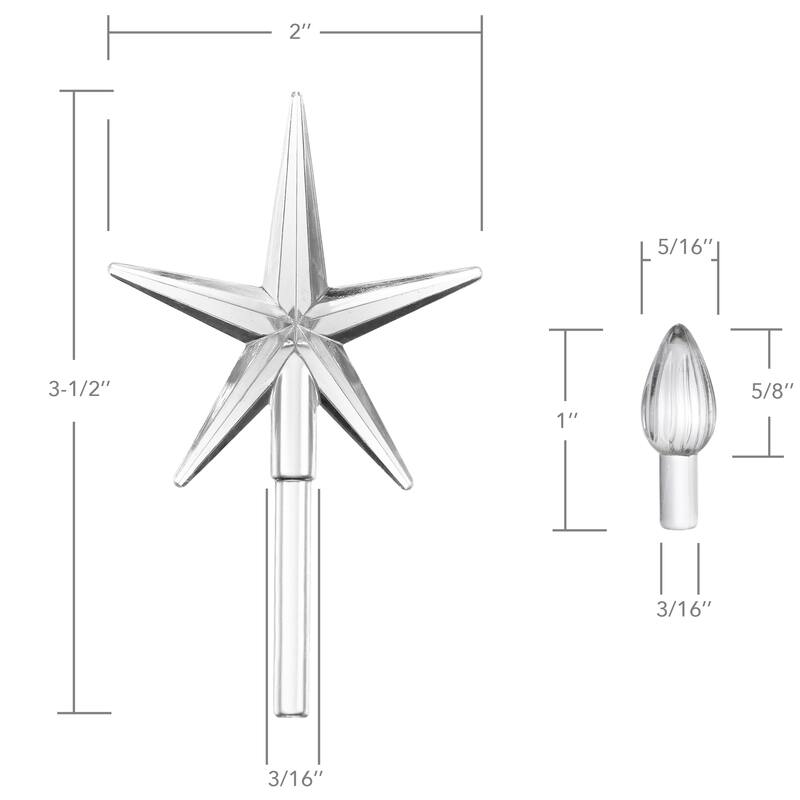 Ceramic Christmas Tree Replacement Lights 108 Clear Bulbs 3 Stars