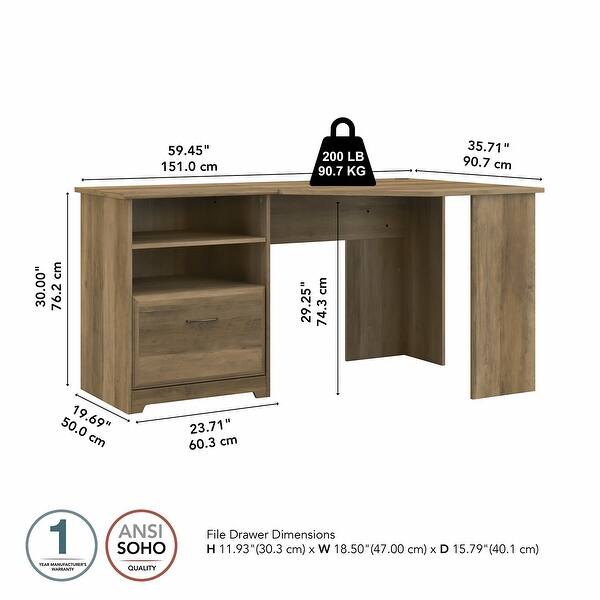 dimension image slide 0 of 9, Bush Furniture Wood Corner Desk