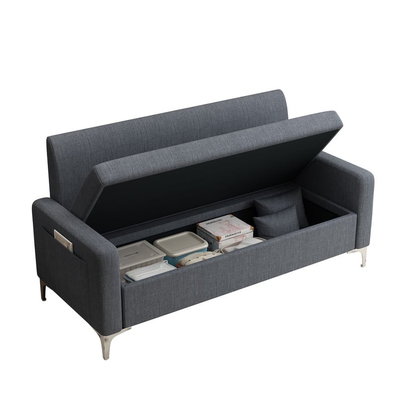 57.1" Two-Seater Sofa With Storage Function