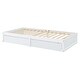 preview thumbnail 30 of 118, Roomfitters Twin Size Wood Daybed with Fence Guardrails, 2 Storage Drawers, Convertible Floor Bed, and Built-In Shelving