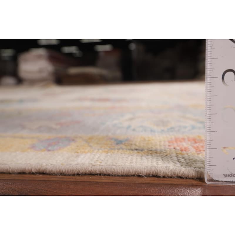 Oushak Turkish Area Rug Hand-Knotted Transitional Wool Carpet - 8'1"x 9'9"