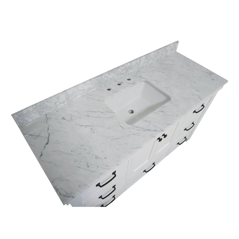 KitchenBathCollection Tuscany 60" Single Bathroom Vanity with Carrara Marble Top