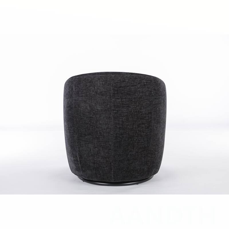 Chenille Swivel Barrel Chair