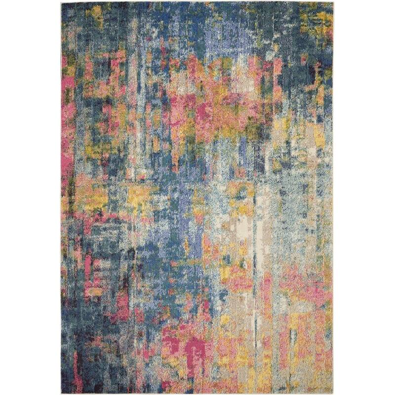 Power Loomed Abstract Modern Area Rug - 115' X '79' X '0.5