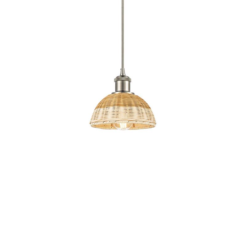 Innovations Lighting 516-1P-7-8 Bristol Natural II Pendant Bristol - Brushed Satin Nickel / Natural